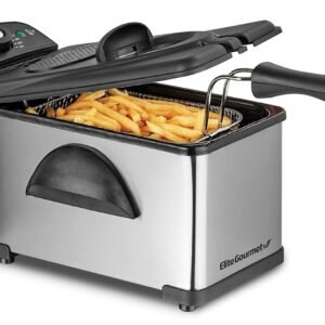 Elite Gourmet EDF2100 Electric Immersion Deep Fryer Removable Basket Adjustable Temperature, Lid with Viewing Window and Odor Free Filter, 2 Quart / 8.2 cup Elite Gourmet EDF2100 Electric Immersion Deep Fryer Removable Basket Adjustable Temperature, Lid with Viewing Window and Odor Free Filter, 2 Quart / 8.2 cup