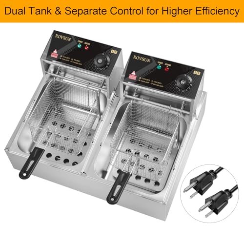 ROVSUN Deep Fryer-1 Review 22.8QT Stainless Steel Commercial Double Fryer ROVSUN Deep Fryer-1 Review 22.8QT Stainless Steel Commercial Double Fryer
