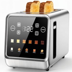 2 Slice Toaster Touch Screen 1.5" Wide Slot, Stainless Steel Digital Toaster for 5 Bread Types/6 Shade Settings/Single Slot Toasting/Memory Function/Defrost/Reheat 2 Slice Toaster Touch Screen 1.5" Wide Slot, Stainless Steel Digital Toaster for 5 Bread Types/6 Shade Settings/Single Slot Toasting/Memory Function/Defrost/Reheat