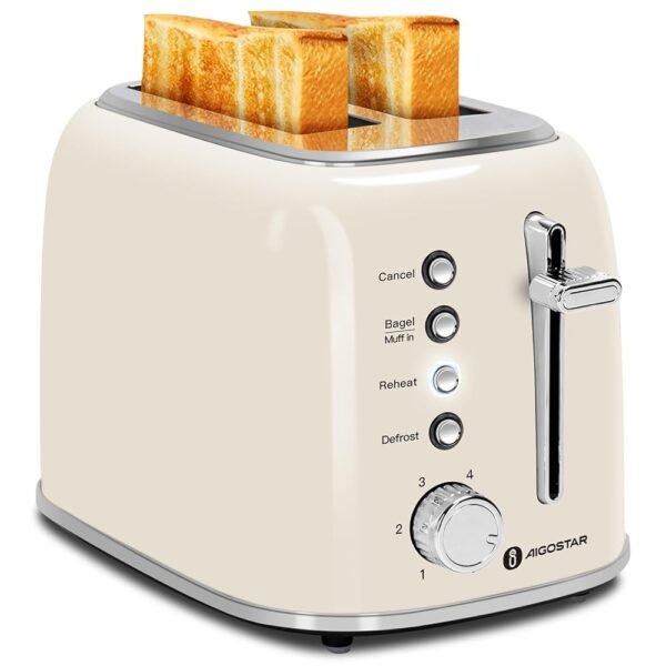 Aigostar Toaster 2 Slice, Retro Extra-Wide Slot Toasters Best Rated Prime for Toasting Bagels, Breads, Waffles & More, Cancel, Defrost & 6 Browning, Removable Crumb Tray,... Aigostar Toaster 2 Slice, Retro Extra-Wide Slot Toasters Best Rated Prime for Toasting Bagels, Breads, Waffles & More, Cancel, Defrost & 6 Browning, Removable Crumb Tray,...