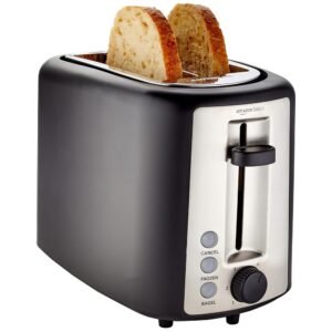 Amazon Basics 2 Slice Toaster, With 6 Browning Settings, Extra Wide Slots For Bagels and Special Breads, Removable Easy-to-Clean Crumb Tray, Cancel/Defrost/Bagel Buttons, 900W,... Amazon Basics 2 Slice Toaster, With 6 Browning Settings, Extra Wide Slots For Bagels and Special Breads, Removable Easy-to-Clean Crumb Tray, Cancel/Defrost/Bagel Buttons, 900W,...