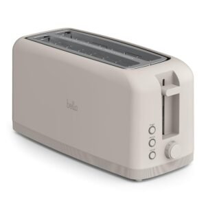 bella 4 Slice Slim Toaster, Fits-anywhere™ Kitchenware, 6 Setting Shade Control with Reheat & Cancel Buttons, Removable Crumb Tray, 10” Long Slot, Anti Jam & Auto Shutoff, 1400... bella 4 Slice Slim Toaster, Fits-anywhere™ Kitchenware, 6 Setting Shade Control with Reheat & Cancel Buttons, Removable Crumb Tray, 10” Long Slot, Anti Jam & Auto Shutoff, 1400...