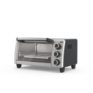 BLACK+DECKER 4-Slice Toaster Oven, Even Toast, 4 Cooking Functions Bake, Broil, Toast and Keep Warm, Removable Crumb Tray, Timer BLACK+DECKER 4-Slice Toaster Oven, Even Toast, 4 Cooking Functions Bake, Broil, Toast and Keep Warm, Removable Crumb Tray, Timer
