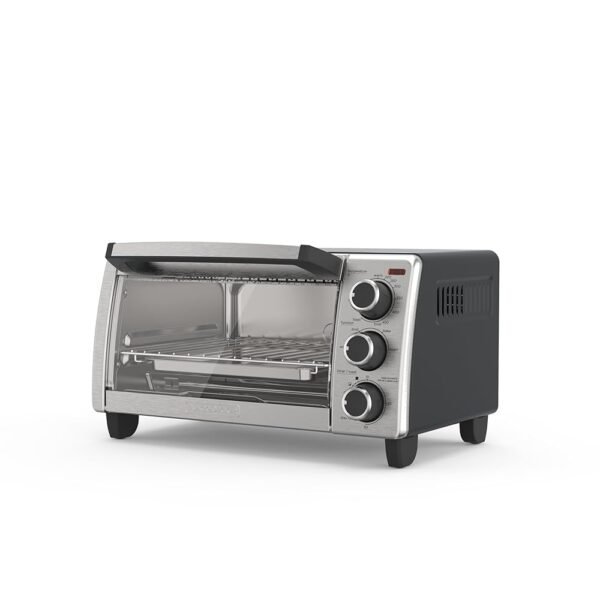 BLACK+DECKER 4-Slice Toaster Oven, Even Toast, 4 Cooking Functions Bake, Broil, Toast and Keep Warm, Removable Crumb Tray, Timer BLACK+DECKER 4-Slice Toaster Oven, Even Toast, 4 Cooking Functions Bake, Broil, Toast and Keep Warm, Removable Crumb Tray, Timer