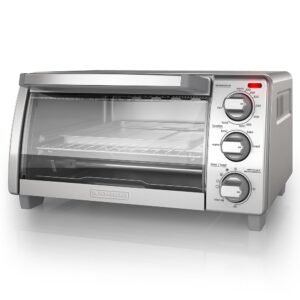 BLACK+DECKER 4-Slice Toaster Oven, TO1745SSG-1A, Even Toast, 4 Cooking Functions Bake, Broil, Toast and Keep Warm, Removable Crumb Tray, Timer BLACK+DECKER 4-Slice Toaster Oven, TO1745SSG-1A, Even Toast, 4 Cooking Functions Bake, Broil, Toast and Keep Warm, Removable Crumb Tray, Timer