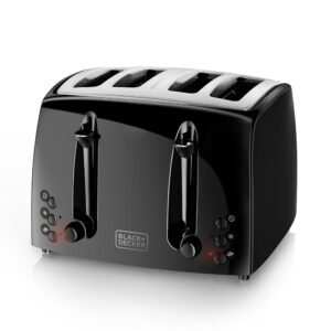BLACK+DECKER 4-Slice Toaster, TR1410BD, Extra-Wide, 7 Shade Settings, Crumb Trays, Gloss Black BLACK+DECKER 4-Slice Toaster, TR1410BD, Extra-Wide, 7 Shade Settings, Crumb Trays, Gloss Black