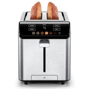 Chefman Smart Touch 2 Slice Digital Toaster, 6 Shade Settings, Touchscreen Controls, Extra-Wide Slots for Thick Breads & Bagels, +10 Seconds, Defrost, Removable Crumb Tray –... Chefman Smart Touch 2 Slice Digital Toaster, 6 Shade Settings, Touchscreen Controls, Extra-Wide Slots for Thick Breads & Bagels, +10 Seconds, Defrost, Removable Crumb Tray –...