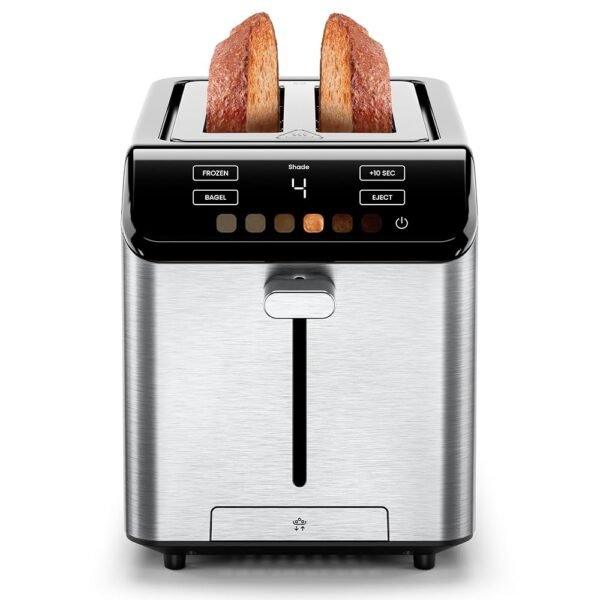 Chefman Smart Touch 2 Slice Digital Toaster, 6 Shade Settings, Touchscreen Controls, Extra-Wide Slots for Thick Breads & Bagels, +10 Seconds, Defrost, Removable Crumb Tray –... Chefman Smart Touch 2 Slice Digital Toaster, 6 Shade Settings, Touchscreen Controls, Extra-Wide Slots for Thick Breads & Bagels, +10 Seconds, Defrost, Removable Crumb Tray –...