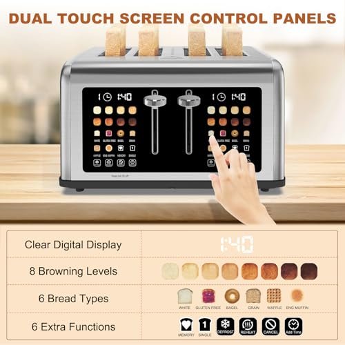 Clixane 4 Slice Toaster Review Modern Touchscreen Toaster with Dual Controls and 8 Shades Clixane 4 Slice Toaster Review Modern Touchscreen Toaster with Dual Controls and 8 Shades