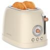 CROWNFUL 2-Slice Toaster, Extra Wide Slots Toaster, Retro Stainless Steel with Bagel, Cancel, Defrost, Reheat Function and 6-Shade Settings, Removal Crumb Tray, Cream CROWNFUL 2-Slice Toaster, Extra Wide Slots Toaster, Retro Stainless Steel with Bagel, Cancel, Defrost, Reheat Function and 6-Shade Settings, Removal Crumb Tray, Cream