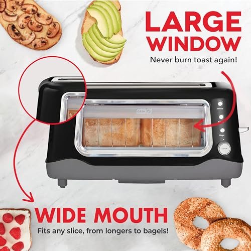 DASH Clear View Toaster Review Perfect Browning and Extra-Wide Slots for Bagels DASH Clear View Toaster Review Perfect Browning and Extra-Wide Slots for Bagels