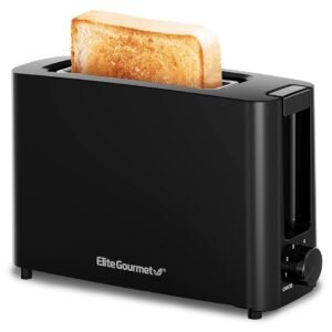 Elite Gourmet ECT118B Cool Touch Single Slice Toaster, 6 Toasting Levels & Wide Slot for Bagels, Waffles, Specialty Breads, Pastry, Snacks, Black Elite Gourmet ECT118B Cool Touch Single Slice Toaster, 6 Toasting Levels & Wide Slot for Bagels, Waffles, Specialty Breads, Pastry, Snacks, Black