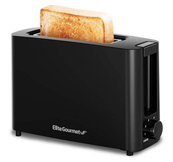Elite Gourmet ECT118B Cool Touch Single Slice Toaster, 6 Toasting Levels & Wide Slot for Bagels, Waffles, Specialty Breads, Pastry, Snacks, Black Elite Gourmet ECT118B Cool Touch Single Slice Toaster, 6 Toasting Levels & Wide Slot for Bagels, Waffles, Specialty Breads, Pastry, Snacks, Black