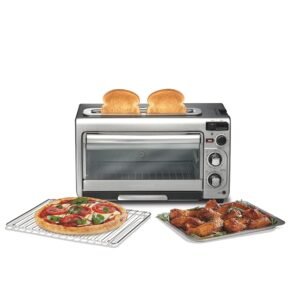 Hamilton Beach 2-in-1 Countertop Toaster Oven and Long Slot 2 Slice Toaster, 60 Minute Timer and Automatic Shut Off, Shade Selector, Stainless Steel (31156) Hamilton Beach 2-in-1 Countertop Toaster Oven and Long Slot 2 Slice Toaster, 60 Minute Timer and Automatic Shut Off, Shade Selector, Stainless Steel (31156)