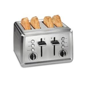 Hamilton Beach 4 Slice Toaster with Extra-Wide Slots, Bagel Setting, Toast Boost, Slide-Out Crumb Tray, Auto-Shutoff & Cancel Button, Stainless Steel (24798) Hamilton Beach 4 Slice Toaster with Extra-Wide Slots, Bagel Setting, Toast Boost, Slide-Out Crumb Tray, Auto-Shutoff & Cancel Button, Stainless Steel (24798)