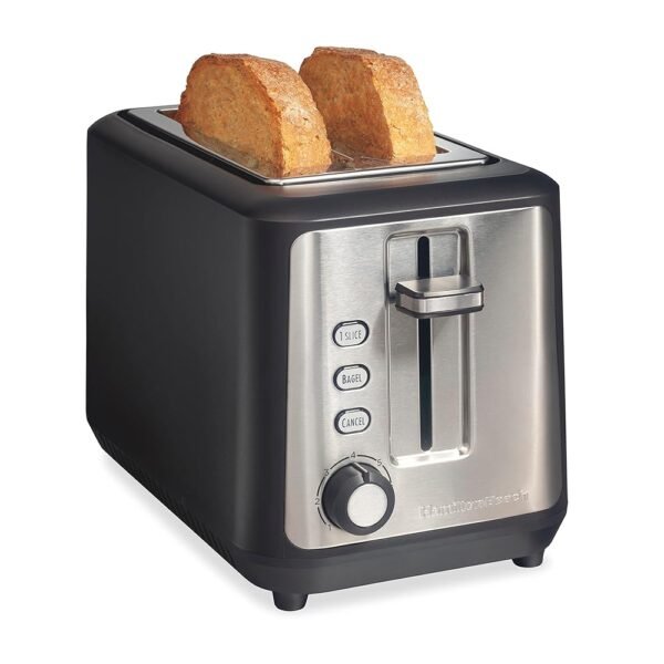 Hamilton Beach Gourmet 2 Slice Slot Toaster with Extra Long & Wide Slots, Sure-Toast Technology, Shade Selector, Bagel Setting, Matte Black and Stainless Steel (22996) Hamilton Beach Gourmet 2 Slice Slot Toaster with Extra Long & Wide Slots, Sure-Toast Technology, Shade Selector, Bagel Setting, Matte Black and Stainless Steel (22996)