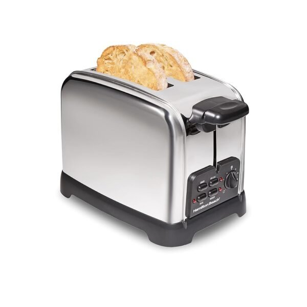 Hamilton Beach Retro Toaster with Wide Slots, Sure-Toast Technology, Bagel & Defrost Settings, Auto Boost to Lift Smaller Breads, 2 Slice, Polished Stainless Steel (22782) Hamilton Beach Retro Toaster with Wide Slots, Sure-Toast Technology, Bagel & Defrost Settings, Auto Boost to Lift Smaller Breads, 2 Slice, Polished Stainless Steel (22782)