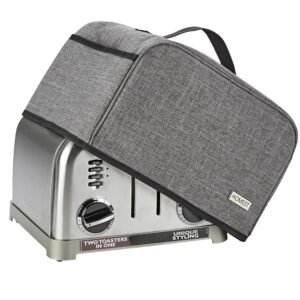 HOMEST Toaster Cover with Pockets Compatible with Cuisinart 4 Slice, Can Hold Jam Spreader Knife & Toast Machine Tongs, Dust and Fingerprint Protection, Grey HOMEST Toaster Cover with Pockets Compatible with Cuisinart 4 Slice, Can Hold Jam Spreader Knife & Toast Machine Tongs, Dust and Fingerprint Protection, Grey