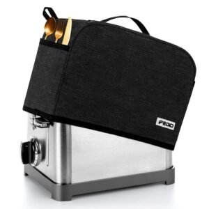 iFedio 2 Slice Toaster Cover Black, Waterproof Nylon, Dust & Fingerprint Protection, Machine Washable, Holds Jam Spreader & Tongs iFedio 2 Slice Toaster Cover Black, Waterproof Nylon, Dust & Fingerprint Protection, Machine Washable, Holds Jam Spreader & Tongs