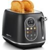 Keenstone Smart Touch Screen Toaster 2 Slice, Retro Wide Slot Stainless Steel Toaster with 6 Browning Levels, Reheat & Defrost, for Bagel, Toast, Bread, Removable Crumb Tray, Black Keenstone Smart Touch Screen Toaster 2 Slice, Retro Wide Slot Stainless Steel Toaster with 6 Browning Levels, Reheat & Defrost, for Bagel, Toast, Bread, Removable Crumb Tray, Black