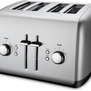 KitchenAid 4-Slice Toaster with Manual High-Lift Lever - KMT4115, Contour Silver KitchenAid 4-Slice Toaster with Manual High-Lift Lever - KMT4115, Contour Silver