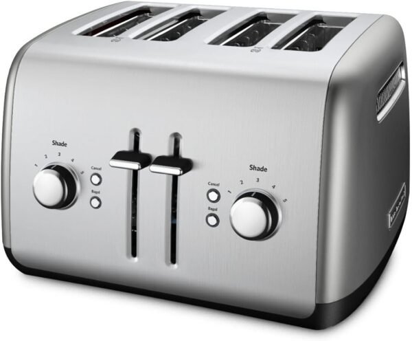 KitchenAid 4-Slice Toaster with Manual High-Lift Lever - KMT4115, Contour Silver KitchenAid 4-Slice Toaster with Manual High-Lift Lever - KMT4115, Contour Silver