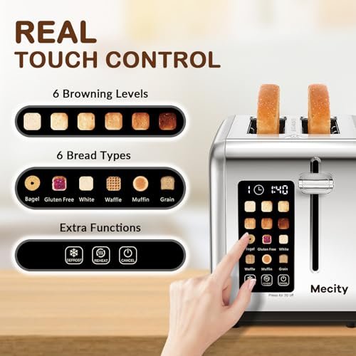 Mecity T-68A 2 Slice Toaster Review Smart Touchscreen Stainless Steel Excellence Mecity T-68A 2 Slice Toaster Review Smart Touchscreen Stainless Steel Excellence