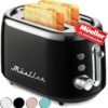 MÜELLERHOME RetroMod 2 Slice Toaster, Retro Looks with Upgraded Advanced Components, 7 Browning Levels, 3 Functions (Reheat, Defrost, Cancel), Removable Crumb Tray, Under Base... MÜELLERHOME RetroMod 2 Slice Toaster, Retro Looks with Upgraded Advanced Components, 7 Browning Levels, 3 Functions (Reheat, Defrost, Cancel), Removable Crumb Tray, Under Base...