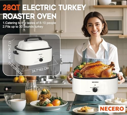 NECERO Roaster Oven Review Versatile 28 Quart Electric Turkey Cooker White NECERO Roaster Oven Review Versatile 28 Quart Electric Turkey Cooker White