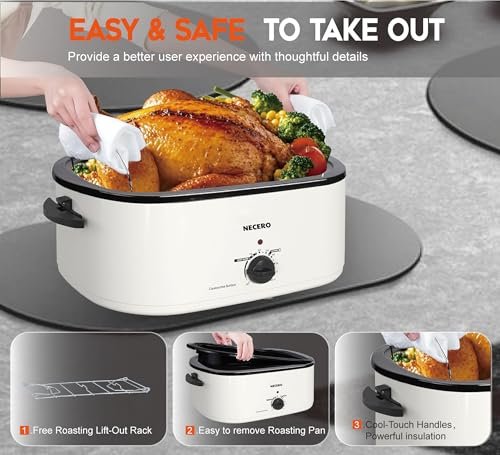 NECERO Roaster Oven Review Versatile 28 Quart Electric Turkey Cooker White NECERO Roaster Oven Review Versatile 28 Quart Electric Turkey Cooker White