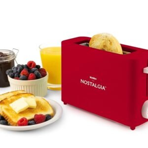 Nostalgia MyMini Single Slice Toaster | 1.25" Wide Slot, Portion Control, Compact Design, Adjustable Temperature, Cancel, Defrost, and Bagel Button | Removable Crumb Tray | Red Nostalgia MyMini Single Slice Toaster | 1.25" Wide Slot, Portion Control, Compact Design, Adjustable Temperature, Cancel, Defrost, and Bagel Button | Removable Crumb Tray | Red