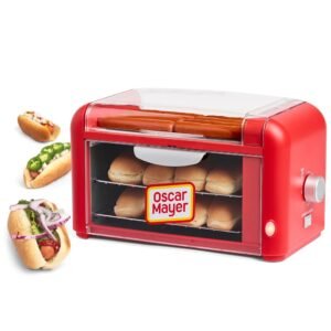 Nostalgia Oscar Mayer Extra Large 8 Hot Dog Roller & Bun Toaster Oven, Stainless Steel Grill Rollers, Non-stick Warming Racks, Perfect for Dogs, Veggie Sausages, Brats,... Nostalgia Oscar Mayer Extra Large 8 Hot Dog Roller & Bun Toaster Oven, Stainless Steel Grill Rollers, Non-stick Warming Racks, Perfect for Dogs, Veggie Sausages, Brats,...