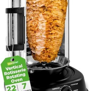 NutriChef Vertical Rotating Turkey & Shawarma Oven | Rotisserie, Shawarma, & Kebab Machine | Stain-Resistant, Energy-Efficient | Heat-Resistant Door | Includes Kebab Rack & 7... NutriChef Vertical Rotating Turkey & Shawarma Oven | Rotisserie, Shawarma, & Kebab Machine | Stain-Resistant, Energy-Efficient | Heat-Resistant Door | Includes Kebab Rack & 7...