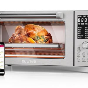 Nuwave Bravo Air Fryer Toaster Smart Oven, 10-in-1 Countertop Convection, 1800 Watts, 21-Qt Capacity, 50°-450°F Temp Controls, Top and Bottom Heater Adjustments 0%-100%, PFAS... Nuwave Bravo Air Fryer Toaster Smart Oven, 10-in-1 Countertop Convection, 1800 Watts, 21-Qt Capacity, 50°-450°F Temp Controls, Top and Bottom Heater Adjustments 0%-100%, PFAS...
