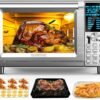 Nuwave Bravo Air Fryer Toaster Smart Oven, 12-in-1 Countertop Convection, 30-QT XL Capacity, 50°-500°F Temperature Controls, Top and Bottom Heater Adjustments 0%-100%, Brushed... Nuwave Bravo Air Fryer Toaster Smart Oven, 12-in-1 Countertop Convection, 30-QT XL Capacity, 50°-500°F Temperature Controls, Top and Bottom Heater Adjustments 0%-100%, Brushed...