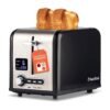 Peach Street 2 Slice Toaster Compact Bread Toaster with Digital Countdown, Wide Slots, Auto-Pop Stainless Steel, 6 Browning Levels, Removable Crumb Tray, with Defrost, Bagel,... Peach Street 2 Slice Toaster Compact Bread Toaster with Digital Countdown, Wide Slots, Auto-Pop Stainless Steel, 6 Browning Levels, Removable Crumb Tray, with Defrost, Bagel,...