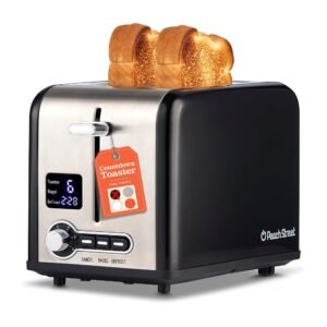 Peach Street 2 Slice Toaster Compact Bread Toaster with Digital Countdown, Wide Slots, Auto-Pop Stainless Steel, 6 Browning Levels, Removable Crumb Tray, with Defrost, Bagel,... Peach Street 2 Slice Toaster Compact Bread Toaster with Digital Countdown, Wide Slots, Auto-Pop Stainless Steel, 6 Browning Levels, Removable Crumb Tray, with Defrost, Bagel,...