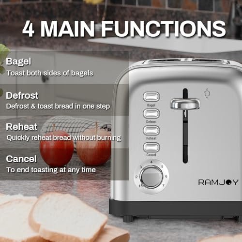 RAMJOY 2 Slice Toaster Review 7 Shade Settings Extra Wide Slots Efficiency RAMJOY 2 Slice Toaster Review 7 Shade Settings Extra Wide Slots Efficiency