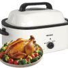 Roaster Oven 28 Quart, Electric Roaster Pan with Visible & Self-Basting Lid, Large Stainless Steel Electric Turkey Oven, Removable Pan Rack, Fits Turkeys Up to 26LB (White) Roaster Oven 28 Quart, Electric Roaster Pan with Visible & Self-Basting Lid, Large Stainless Steel Electric Turkey Oven, Removable Pan Rack, Fits Turkeys Up to 26LB (White)