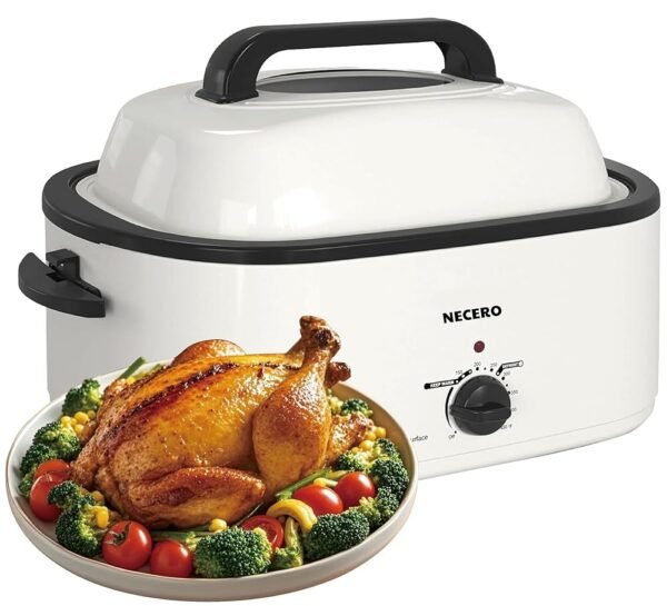Roaster Oven 28 Quart, Electric Roaster Pan with Visible & Self-Basting Lid, Large Stainless Steel Electric Turkey Oven, Removable Pan Rack, Fits Turkeys Up to 26LB (White) Roaster Oven 28 Quart, Electric Roaster Pan with Visible & Self-Basting Lid, Large Stainless Steel Electric Turkey Oven, Removable Pan Rack, Fits Turkeys Up to 26LB (White)