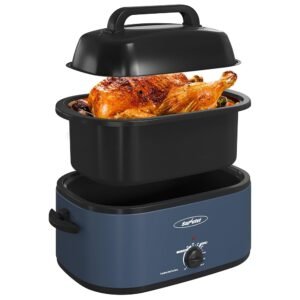 Sunvivi 26 Quart Electric Roaster Oven Turkey Roaster with Lid Electric Roasters with Removable Pan Large Roaster,Visible & Self-basting Lid, Fast Heating & Thaw/warming... Sunvivi 26 Quart Electric Roaster Oven Turkey Roaster with Lid Electric Roasters with Removable Pan Large Roaster,Visible & Self-basting Lid, Fast Heating & Thaw/warming...