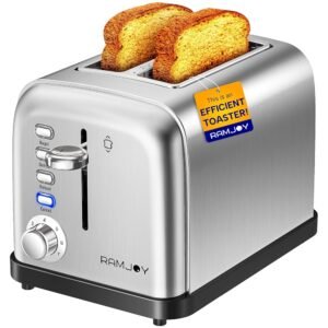 Toaster 2 Slice, Extra Wide Slot Toaster for Bagels, Bread, Waffles, 7 Shade Settings, 4 Main Functions, Removable Crumb Tray, 900 Watts Toasters, Brushed Stainless Steel Toaster 2 Slice, Extra Wide Slot Toaster for Bagels, Bread, Waffles, 7 Shade Settings, 4 Main Functions, Removable Crumb Tray, 900 Watts Toasters, Brushed Stainless Steel
