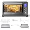 TOSHIBA AC25CEW-BS Large 6-Slice Convection Toaster Oven Countertop, 10-In-One with Toast, Pizza and Rotisserie, 1500W, Black Stainless Steel, Includes 6 Accessories TOSHIBA AC25CEW-BS Large 6-Slice Convection Toaster Oven Countertop, 10-In-One with Toast, Pizza and Rotisserie, 1500W, Black Stainless Steel, Includes 6 Accessories