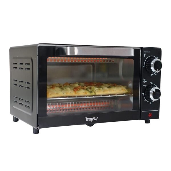 Total Chef Toaster Oven 4 Slice Small Compact Kitchen Appliance Pizza Bake Toast Rost Broil Bread Toaster Auto Shutoff timer Crumble Tray Natural Convection Countertop Black... Total Chef Toaster Oven 4 Slice Small Compact Kitchen Appliance Pizza Bake Toast Rost Broil Bread Toaster Auto Shutoff timer Crumble Tray Natural Convection Countertop Black...