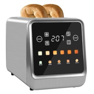 Touch Screen Toaster 2 Slice, Bagel Toaster with LCD Display, Stainless Steel Smart Digital Toasters with Single Slot Toasting,Memory Function Touch Screen Toaster 2 Slice, Bagel Toaster with LCD Display, Stainless Steel Smart Digital Toasters with Single Slot Toasting,Memory Function