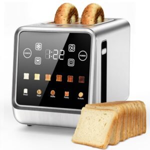 Touch Screen Toaster 2 Slice, Stainless Steel Smart Digital Toasters with Single Slot Toasting, Memory Function, 5 Bread Types & 6 Shade Settings, 1.5" Toasters 2 Slice Wide... Touch Screen Toaster 2 Slice, Stainless Steel Smart Digital Toasters with Single Slot Toasting, Memory Function, 5 Bread Types & 6 Shade Settings, 1.5" Toasters 2 Slice Wide...