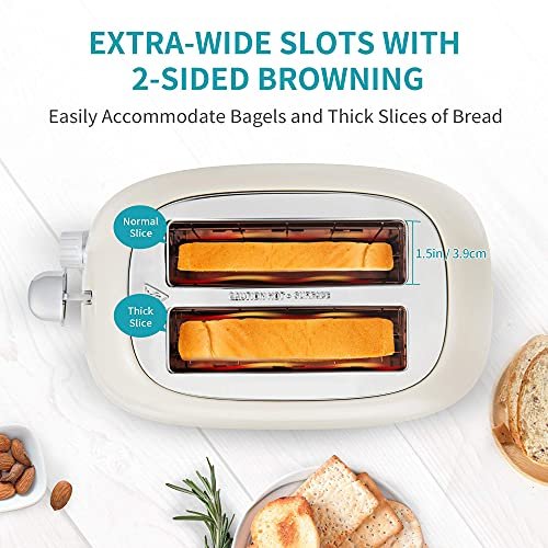 Ultrean 2 Slice Toaster Review with Extra-Wide Slots and 6 Browning Settings