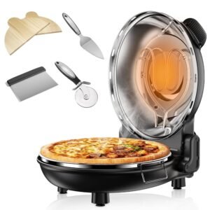 Upgrade Pizza Oven, Indoor Pizza Ovens Heats Up to 800˚F, 1200W Electric Pizza Oven, 12 Inch Pizza Maker with Viewing Window, Temperatures Control and Timer for Indoor and... Upgrade Pizza Oven, Indoor Pizza Ovens Heats Up to 800˚F, 1200W Electric Pizza Oven, 12 Inch Pizza Maker with Viewing Window, Temperatures Control and Timer for Indoor and...