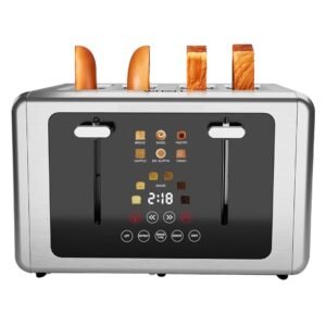 whall 4 Slice Touch Screen Toaster, Stainless Steel Toasters Digital Timer, Dual Control Panel Toasters,6 Shade Settings&6 Bread Types, Smart Wide Slots, Bagel, Cancel,... whall 4 Slice Touch Screen Toaster, Stainless Steel Toasters Digital Timer, Dual Control Panel Toasters,6 Shade Settings&6 Bread Types, Smart Wide Slots, Bagel, Cancel,...