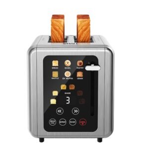 WHALL Touch Screen Toaster 2 Slice, Stainless Steel Digital Timer Toasters with Sound Function, Smart Extra Wide Slots Toaster with Bagel, Cancel, Defrost (silver) WHALL Touch Screen Toaster 2 Slice, Stainless Steel Digital Timer Toasters with Sound Function, Smart Extra Wide Slots Toaster with Bagel, Cancel, Defrost (silver)